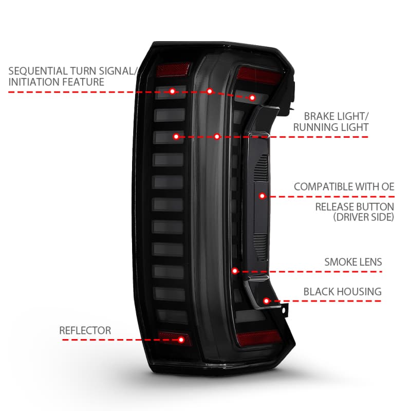 ANZO LED Tail Lights for 22-24 Toyota Tundra Z-Series Full LED Smoke Lens Pair - Image 4