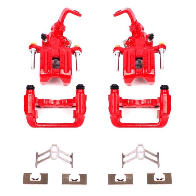 PowerStop Brake Calipers Pair Powder Coated Red Durable High-Temp Finish