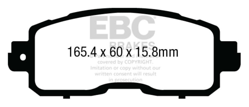 EBC Greenstuff Brake Pad Set for Street Driving High Initial Effect 600°C