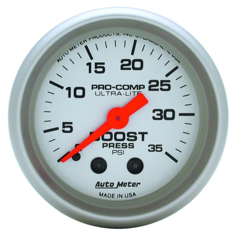 AutoMeter Mechanical Boost Gauge Ultra-Lite 1/8" NPT Pressure Connection - Image 2