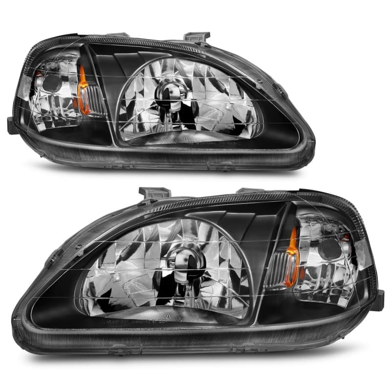 ANZO Crystal Headlights Pair Clear Lens Black Housing - Image 3