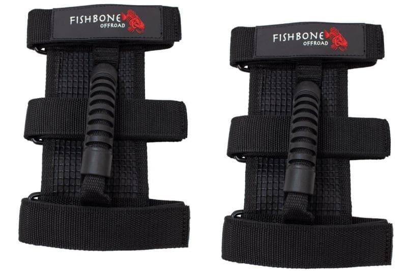 Fishbone Offroad Grab Handles for Roll Bar Pair Black Nylon Webbing - Image 2