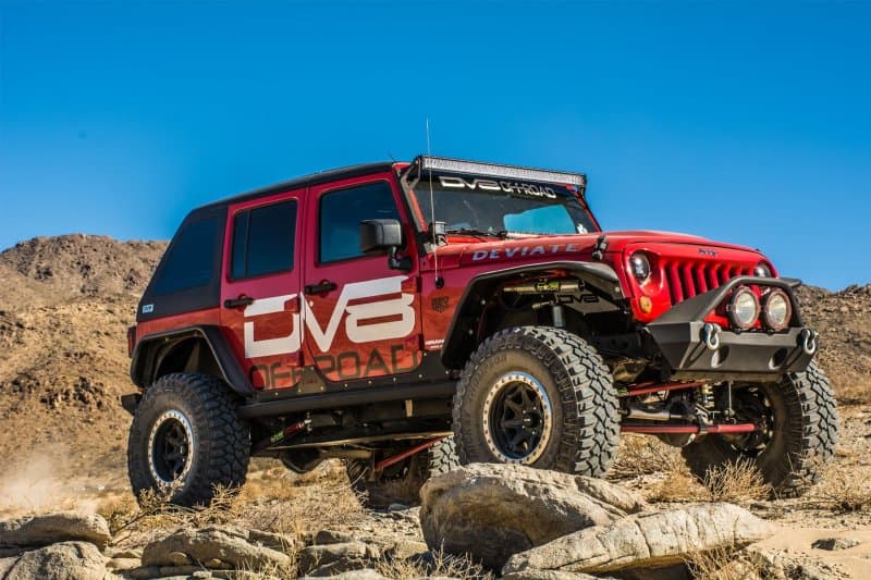 DV8 Offroad Flat Fenders for Jeep JK with Internal Bracing and Turn Signal Br... - Image 5