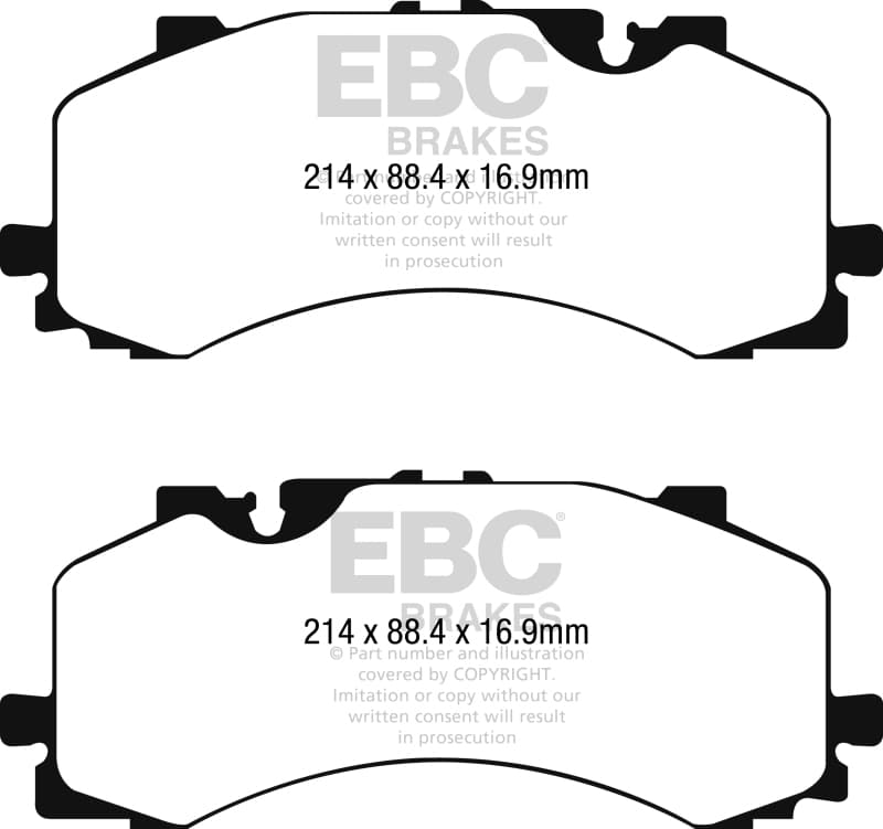 EBC Yellowstuff Brake Pad Set for Street and Track Driving Aramid Fiber Compound