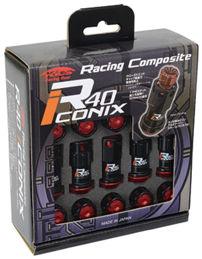 Project Kics R40 Iconix 12X1.25 Lug Nuts 16+4 with Red Cap