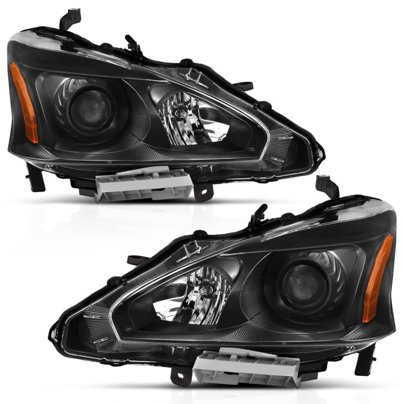 ANZO Projector Headlight Set for Chevy C6 Clear Lens Chrome Housing Pair