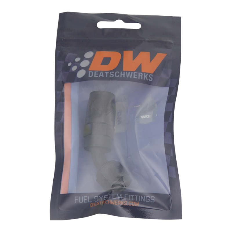 DeatschWerks 6AN Female Swivel 45-Degree Hose End CPE Anodized Matte Black - Image 2