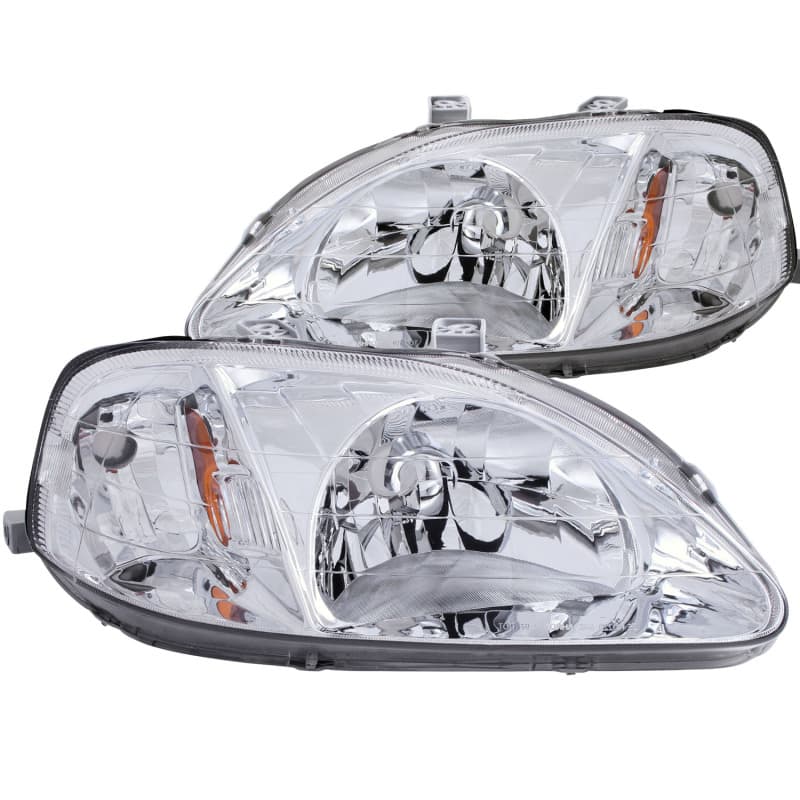ANZO Crystal Headlight Set for Chevy C6 Clear Lens Chrome Housing Pair - Image 2