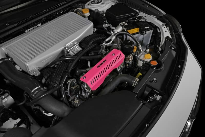 Perrin Performance Pulley Cover for 2022-2025 Subaru WRX Hyper Pink Short - Image 5