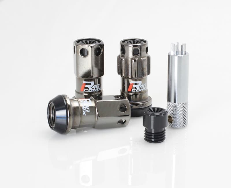 Project Kics R40 Iconix Lug Nuts 12X1.50 Thread Pitch with Black Plastic Cap ...