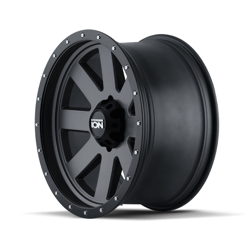 ION Wheels 134 Series 18x10 5x139.7 Matte Gunmetal Black Beadlock Wheel - Image 4