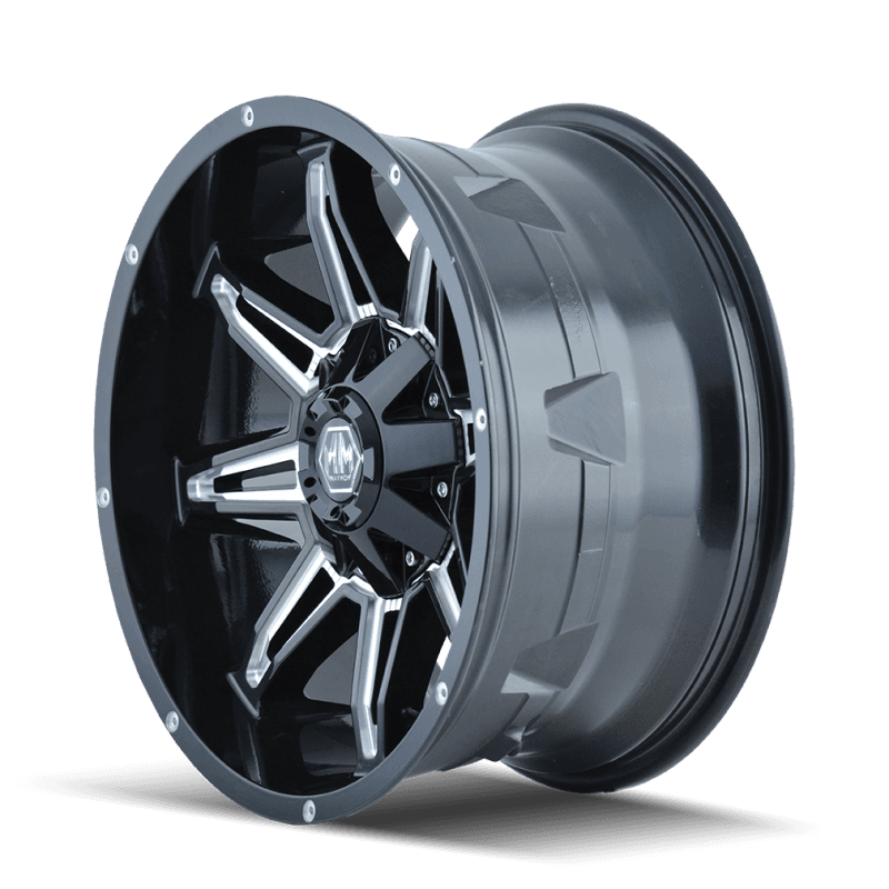 Mayhem Rampage 8090 18x9 6x135 18mm Offset 106mm Hub Black Milled Spokes Wheel - Image 2