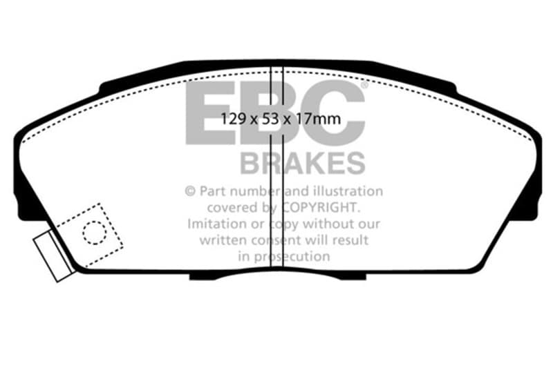EBC Yellowstuff Brake Pad Set for Street and Track Driving Aramid Fiber Compound - Image 2