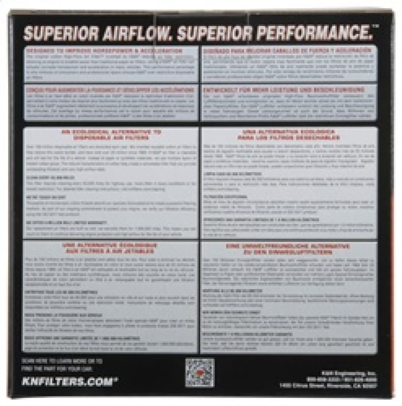 K&N Engineering Drop-In High-Flow Air Filter E-0647 Reusable Washable - Image 5