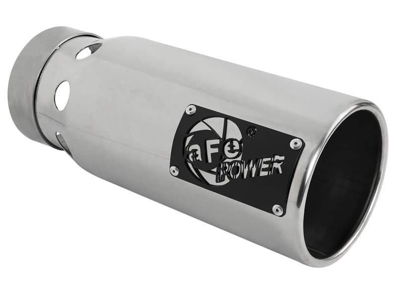 aFe Exhaust Tip for 4" Systems 12" Length Polished Intercooled Angle Cut
