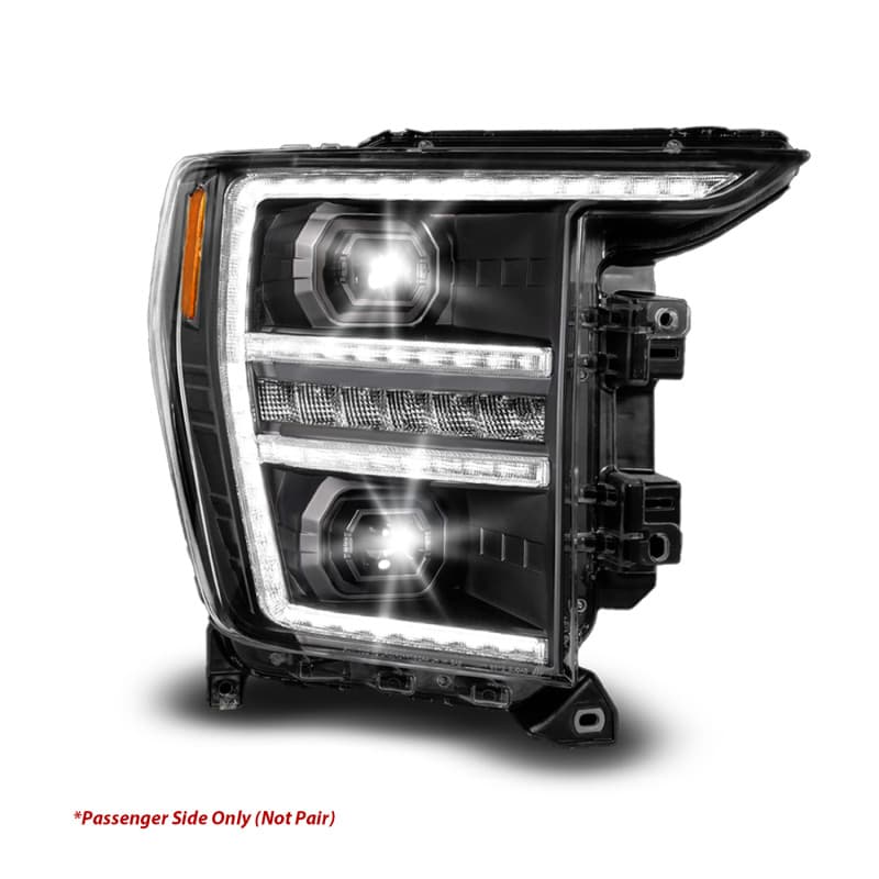 ANZO Projector LED Headlight Set for Chevy C6 Clear Lens Black Housing Pair - Image 3