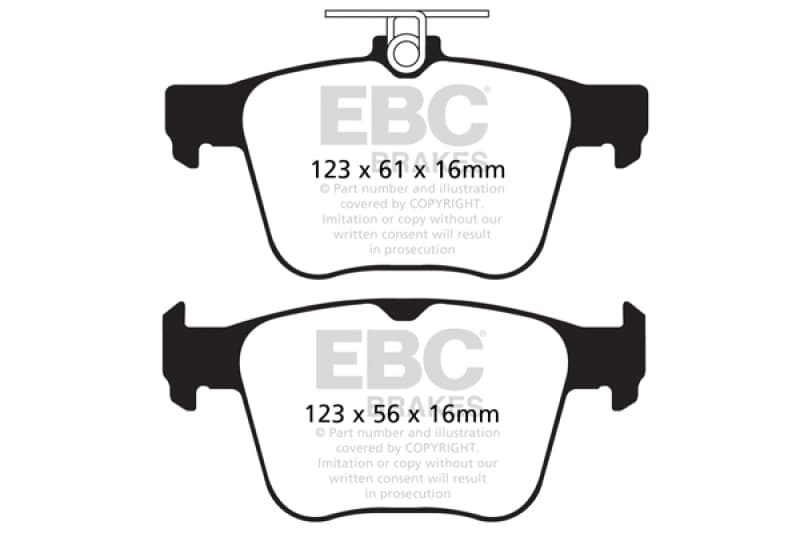 EBC Redstuff Brake Pad Set for Chevy C6 Low Dust Synthetic Fiber Ceramic - Image 2