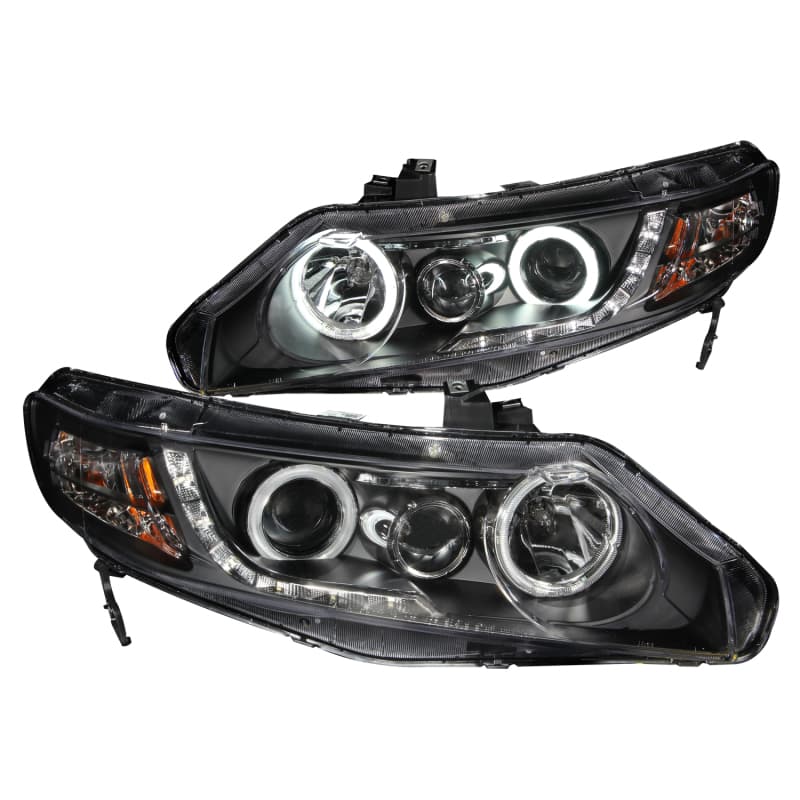 ANZO Projector Headlights for 4Dr Models Halo CCFL Clear Lens Black Housing Pair