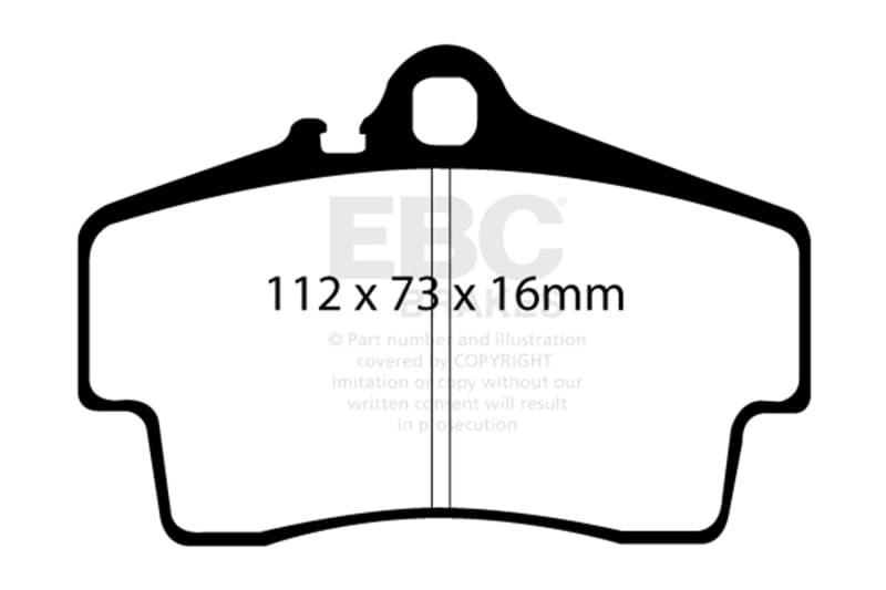 EBC Redstuff Brake Pad Set for Chevy C6 Low Dust Synthetic Fiber Ceramic - Image 2