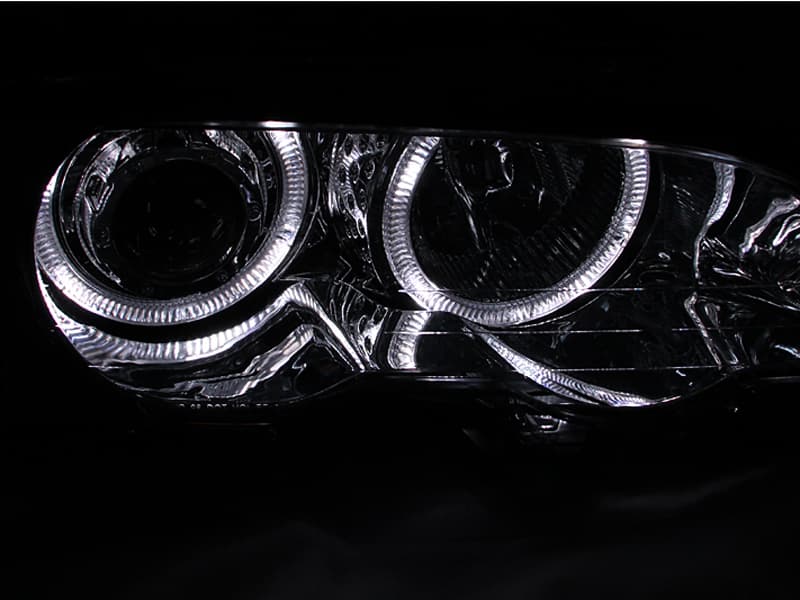 ANZO Projector Headlights for 2Dr Models Pair Halo Clear Lens Chrome Housing - Image 4
