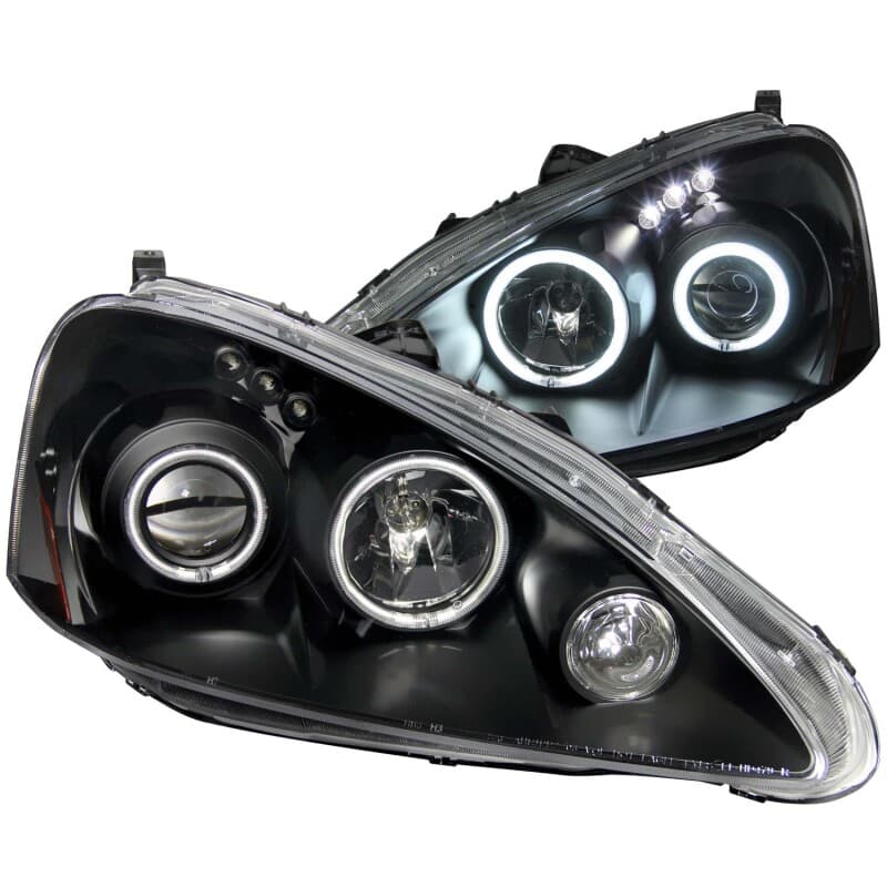 ANZO Projector Headlights with Halo Clear Lens Black Housing Pair - Image 2