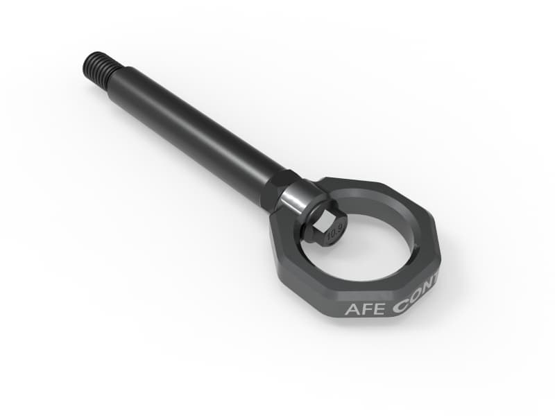 aFe Tow Hook for BMW G87 M2 CNC Machined 4130 Steel Black Zinc Coated