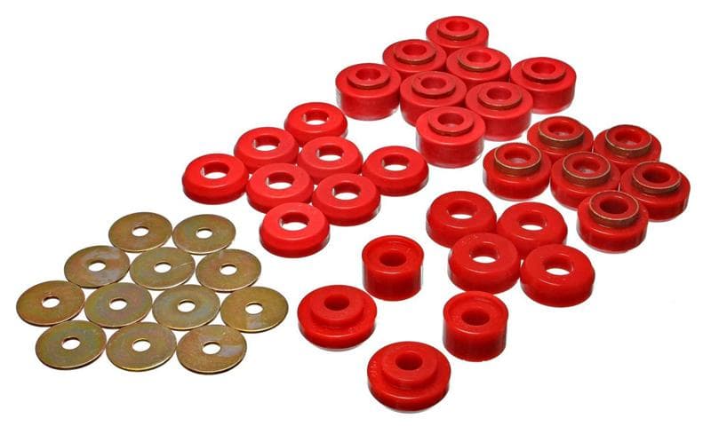 Energy Suspension Body Mounts for Truck Cab Red Hyper-Flex Polyurethane - Image 4