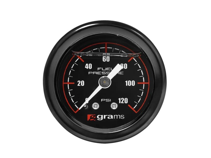 Grams Performance Fuel Pressure Gauge 0-120 PSI Glycerin Filled Stainless Steel - Image 3