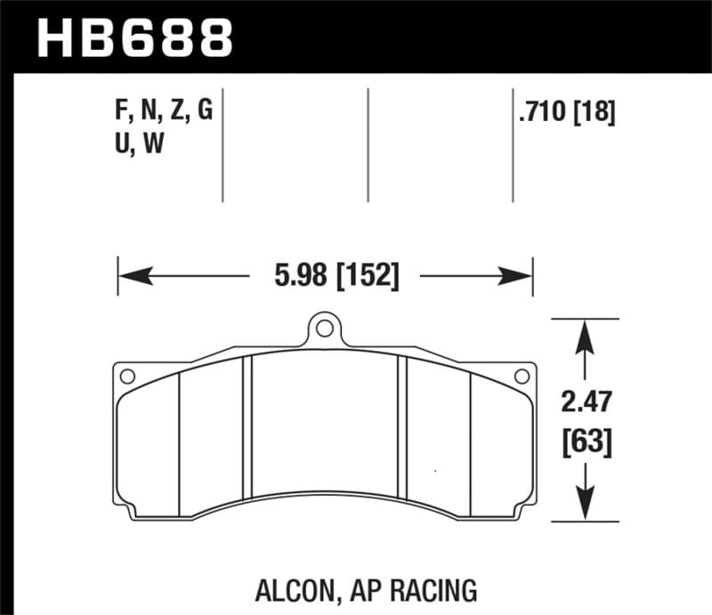 Hawk Performance DTC-60 Brake Pad Sets High Performance Street Compound - Image 3