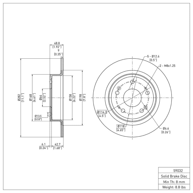 DFC Brake Rotors for Chevy C6 Plain G3000/G11H18 Iron Castings - Image 2