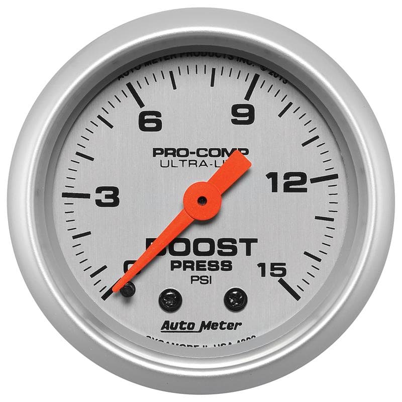 AutoMeter Mechanical Boost Gauge Ultra-Lite 1/8" NPT Pressure Connection - Image 2