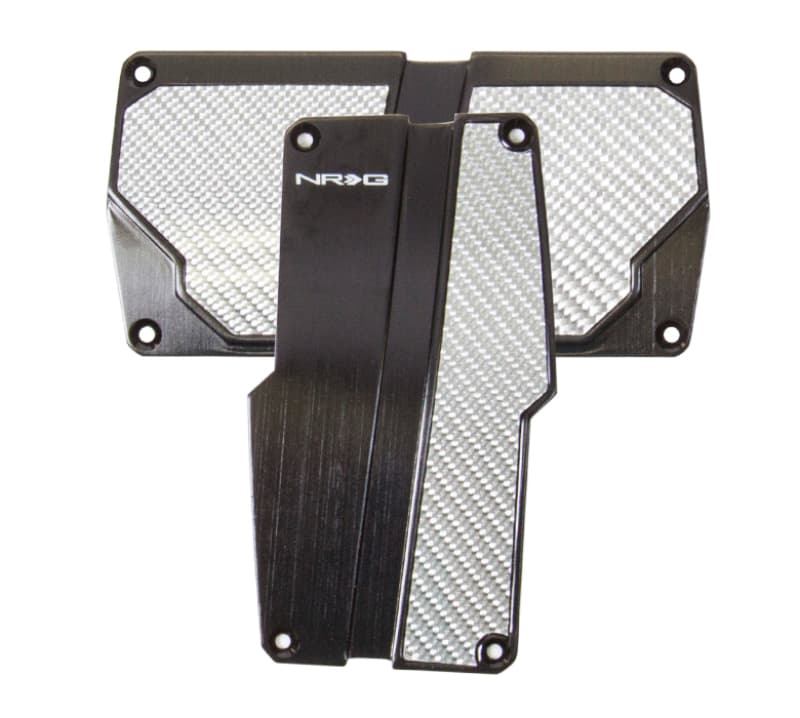 NRG Aluminum Sport Pedals A/T Black Silver Carbon - Image 2