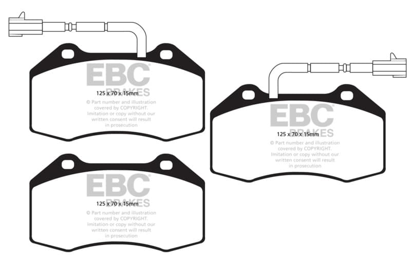 EBC Yellowstuff Brake Pad Set for Street and Track Driving Aramid Fiber Compound - Image 2