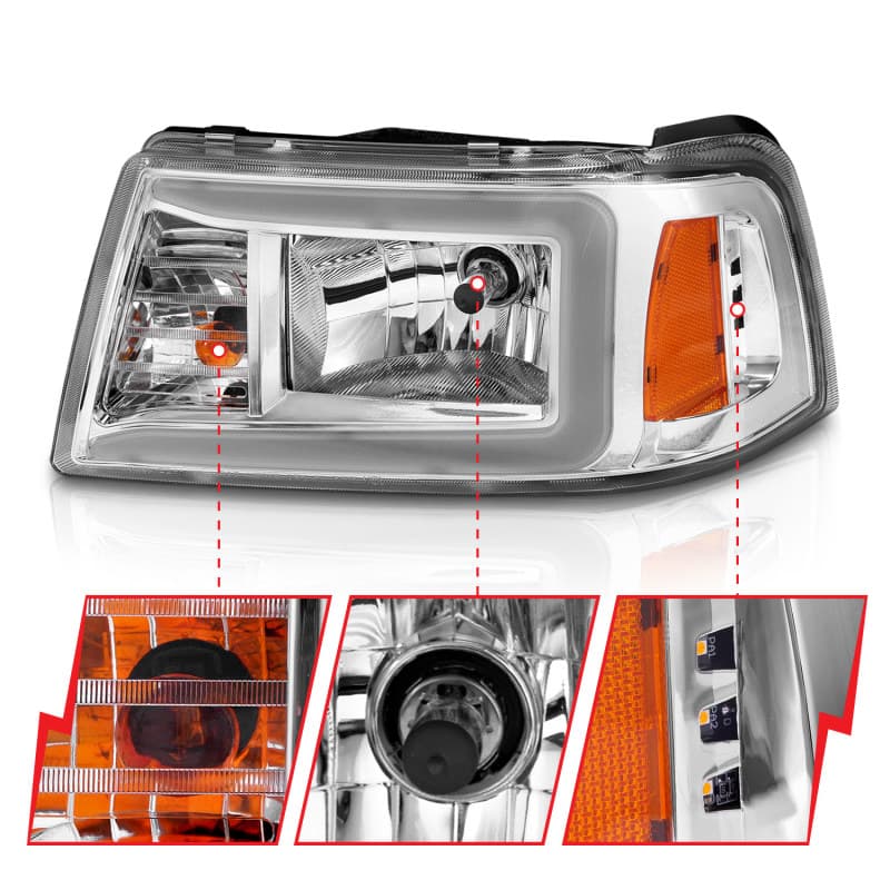 ANZO Crystal Headlights Set Clear Lens Black Housing Not for Sealed Beam - Image 3
