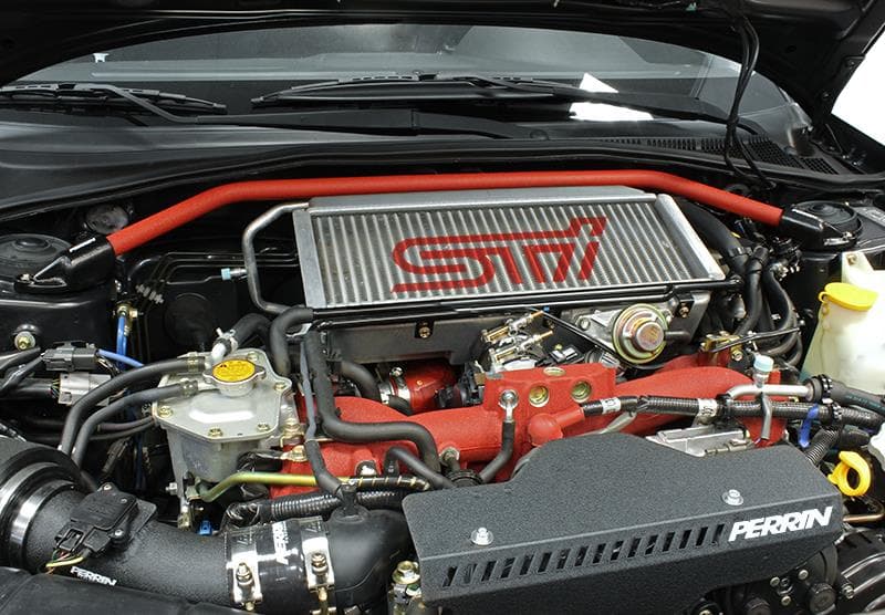 Perrin Performance Strut Brace for WRX/STI/Impreza/Forester/Crosstrek/Legacy Red - Image 5