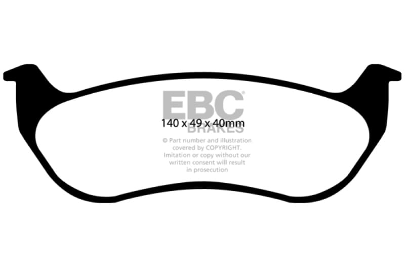 EBC Yellowstuff Brake Pad Set for Street and Track Driving Aramid Fiber Compound