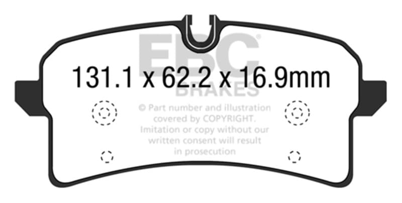 EBC Yellowstuff Brake Pad Set for Street and Track Driving Aramid Fiber Compound - Image 2