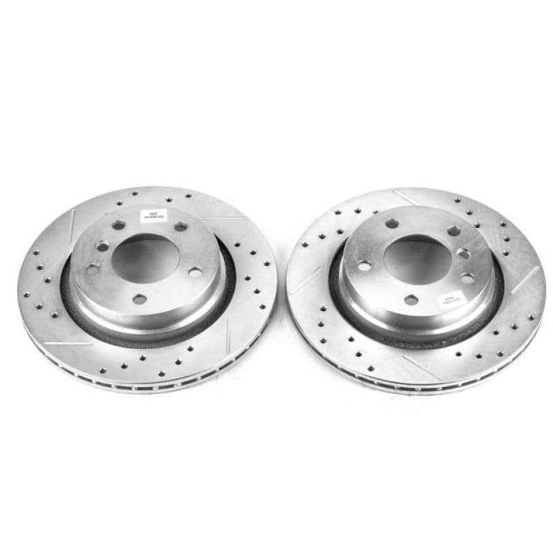 PowerStop Evolution Drilled/Slotted Rotor for OE Fit Silver Zinc Plated