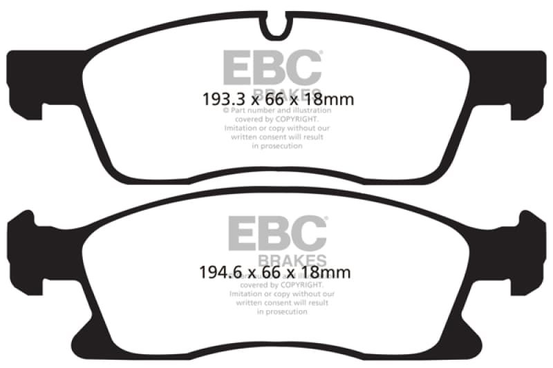 EBC Greenstuff Brake Pad Set for 4x4 Heavy Duty Low Wear Offroad Use