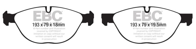 EBC Yellowstuff Brake Pad Set for Street & Track Driving High Friction Aramid... - Image 2