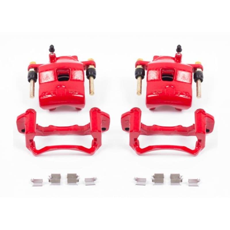 PowerStop Brake Calipers Pair Red Powder Coated Durable High-Temp Finish