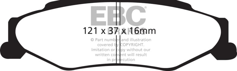 EBC Yellowstuff Brake Pad Set for Street and Track Driving Aramid Fiber Compound