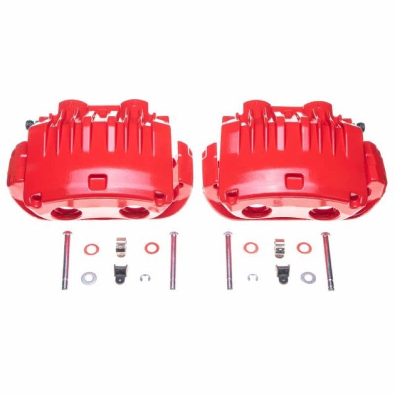 PowerStop Brake Calipers Powder Coated Red Pair Durable High-Temp Finish