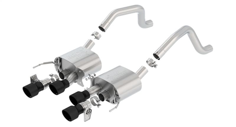 Borla Axle-Back Exhaust for Chevy C6 with ATAK Sound & Ceramic Black Tips - Image 2