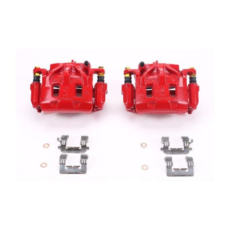 PowerStop Brake Calipers Powder Coated Red Pair Durable High-Temp Finish