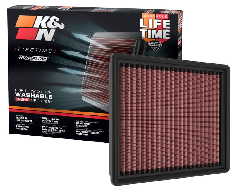K&N Engineering Drop-In Air Filter Washable Reusable High-Flow 33-5122 - Image 4