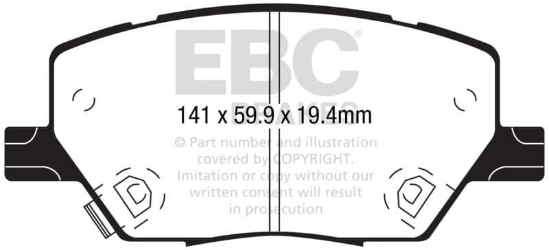 EBC Yellowstuff Brake Pad Set for Street and Track Driving High Performance - Image 2