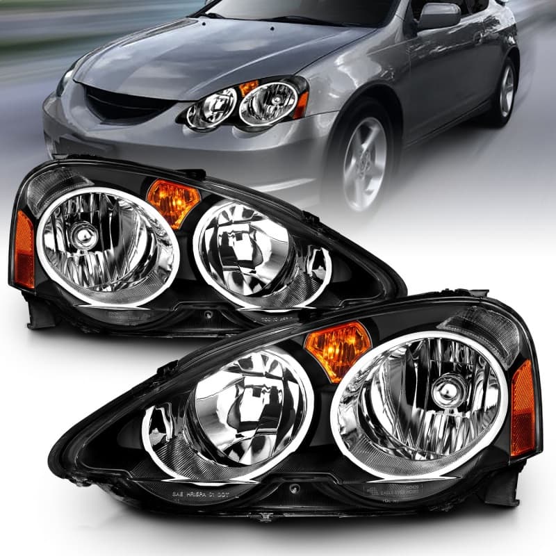 ANZO Crystal Headlights for Chevy C6 Clear Lens Black Housing Pair