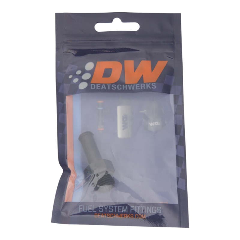 DeatschWerks 6AN ORB Male to 3/8in Male Barb Adapter with O-Ring Matte Black - Image 2