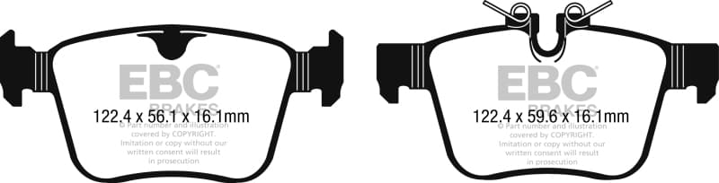 EBC Redstuff Brake Pad Set for Chevy C6 Low Dust Synthetic Fiber Ceramic